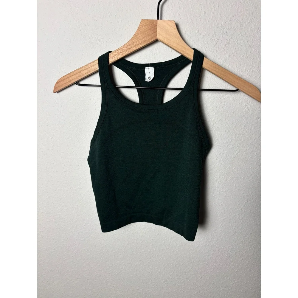 Lululemon Swiftly Tech Cropped Racerback Tank Top 2.0 Legacy Green Size 4